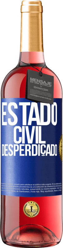 29,95 € | Vinho rosé Edição ROSÉ Estado civil: desperdiçado Etiqueta Azul. Etiqueta personalizável Vinho jovem Colheita 2023 Tempranillo