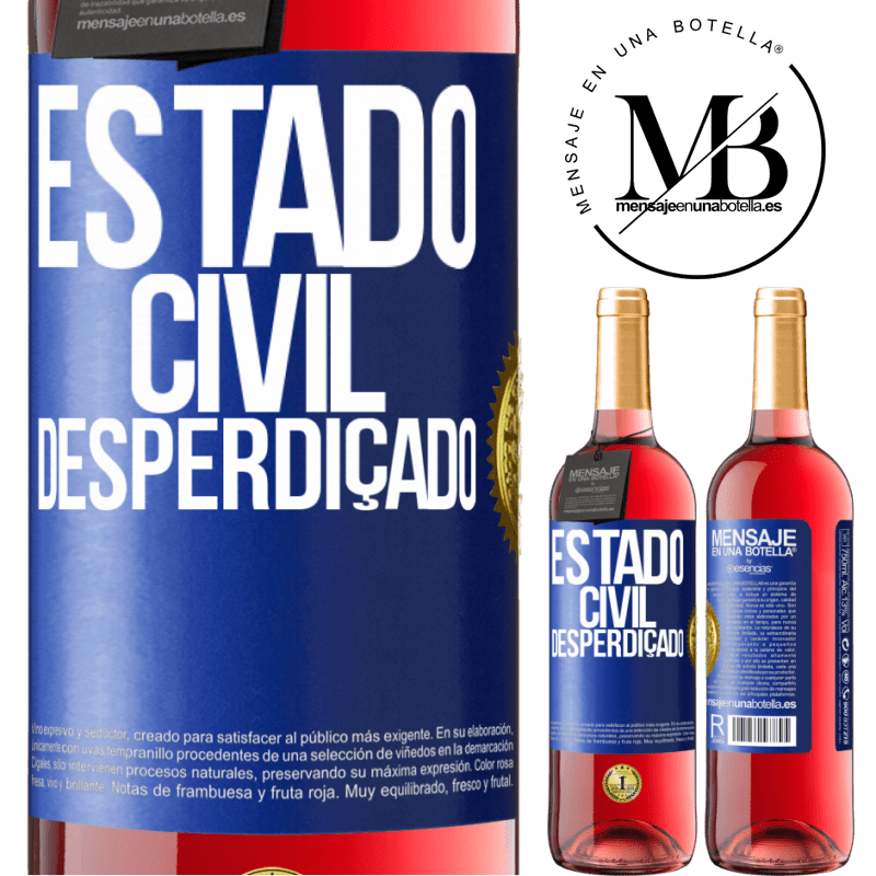 29,95 € Envio grátis | Vinho rosé Edição ROSÉ Estado civil: desperdiçado Etiqueta Azul. Etiqueta personalizável Vinho jovem Colheita 2023 Tempranillo