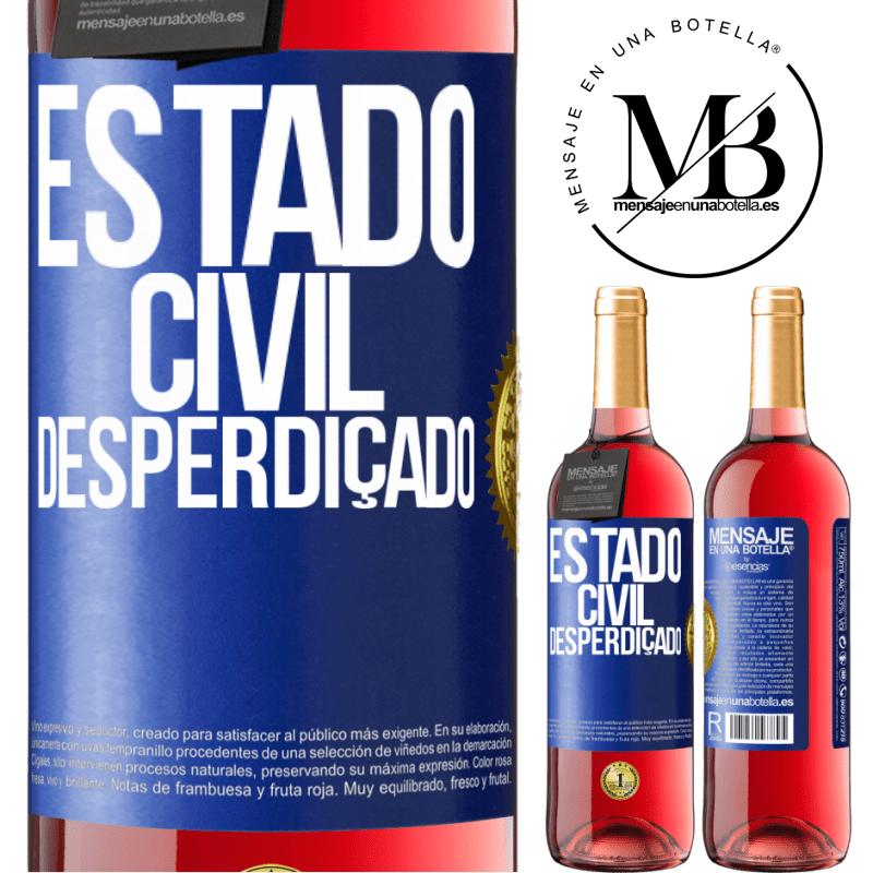 29,95 € Envio grátis | Vinho rosé Edição ROSÉ Estado civil: desperdiçado Etiqueta Azul. Etiqueta personalizável Vinho jovem Colheita 2025 Tempranillo