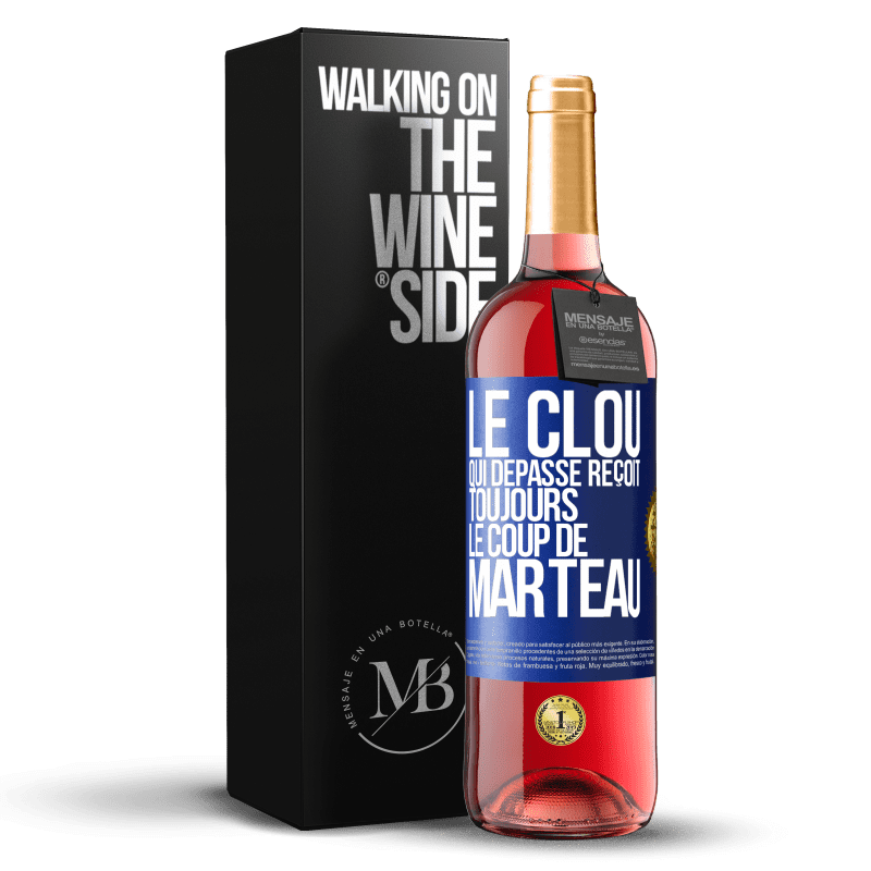 29,95 € Envoi gratuit | Vin rosé Édition ROSÉ Le clou qui dépasse reçoit toujours le coup de marteau Étiquette Bleue. Étiquette personnalisable Vin jeune Récolte 2024 Tempranillo