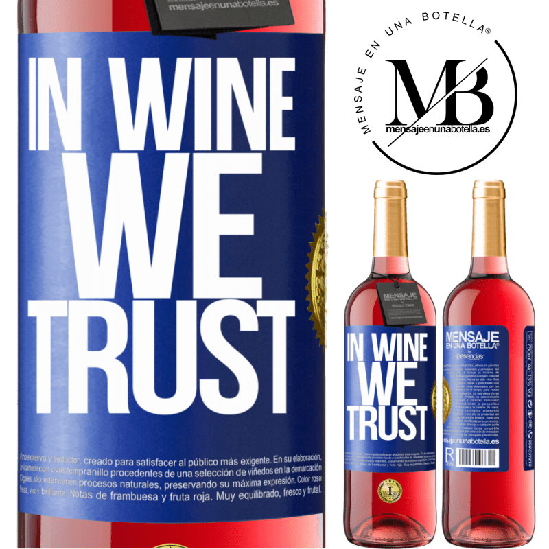29,95 € Бесплатная доставка | Розовое вино Издание ROSÉ in wine we trust Синяя метка. Настраиваемая этикетка Молодое вино Урожай 2022 Tempranillo