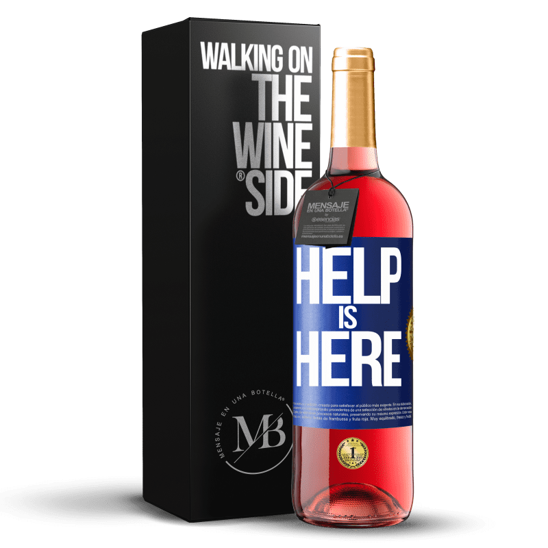 29,95 € 免费送货 | 桃红葡萄酒 ROSÉ版 Help is Here 蓝色标签. 可自定义的标签 青年酒 收成 2024 Tempranillo