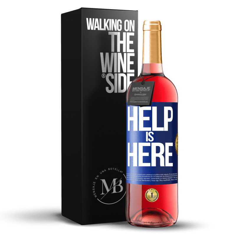 29,95 € Бесплатная доставка | Розовое вино Издание ROSÉ Help is Here Синяя метка. Настраиваемая этикетка Молодое вино Урожай 2023 Tempranillo