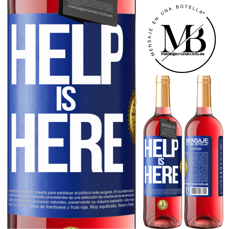 29,95 € Spedizione Gratuita | Vino rosato Edizione ROSÉ Help is Here Etichetta Blu. Etichetta personalizzabile Vino giovane Raccogliere 2024 Tempranillo