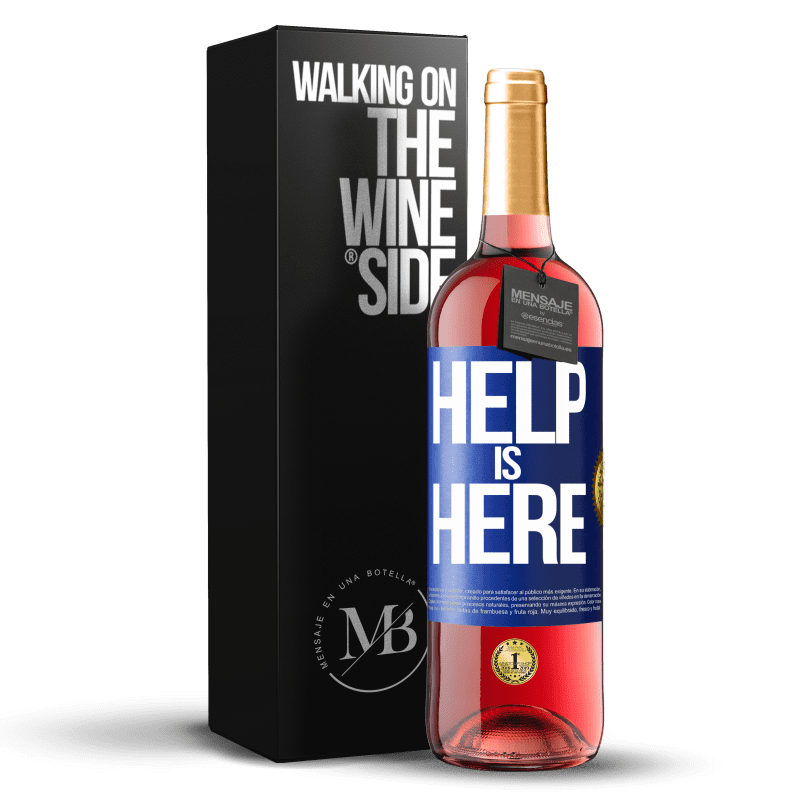 29,95 € Spedizione Gratuita | Vino rosato Edizione ROSÉ Help is Here Etichetta Blu. Etichetta personalizzabile Vino giovane Raccogliere 2025 Tempranillo