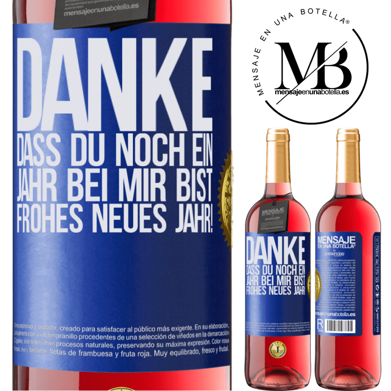 29,95 € Kostenloser Versand | Roséwein ROSÉ Ausgabe Danke, dass du noch ein Jahr an meiner Seite bist. Frohes neues Jahr! Blaue Markierung. Anpassbares Etikett Junger Wein Ernte 2024 Tempranillo