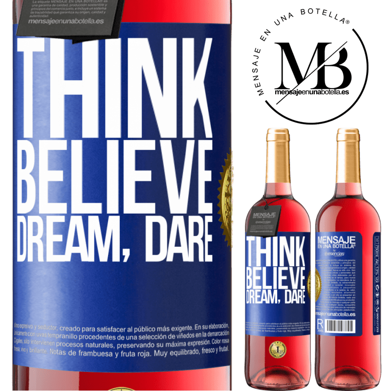 29,95 € Free Shipping | Rosé Wine ROSÉ Edition Think believe dream dare Blue Label. Customizable label Young wine Harvest 2021 Tempranillo