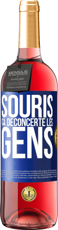 29,95 € | Vin rosé Édition ROSÉ Souris, ça déconcerte les gens Étiquette Bleue. Étiquette personnalisable Vin jeune Récolte 2023 Tempranillo