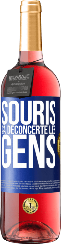 29,95 € | Vin rosé Édition ROSÉ Souris, ça déconcerte les gens Étiquette Bleue. Étiquette personnalisable Vin jeune Récolte 2024 Tempranillo