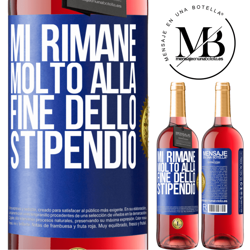 29,95 € Spedizione Gratuita | Vino rosato Edizione ROSÉ Mi rimane molto alla fine dello stipendio Etichetta Blu. Etichetta personalizzabile Vino giovane Raccogliere 2025 Tempranillo
