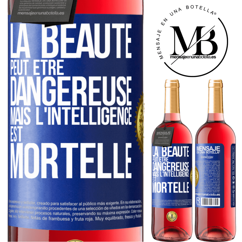 29,95 € Envoi gratuit | Vin rosé Édition ROSÉ La beauté peut être dangereuse, mais l'intelligence est mortelle Étiquette Bleue. Étiquette personnalisable Vin jeune Récolte 2024 Tempranillo