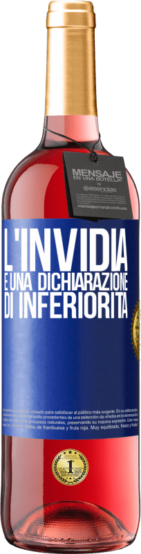 29,95 € | Vino rosato Edizione ROSÉ L'invidia è una dichiarazione di inferiorità Etichetta Blu. Etichetta personalizzabile Vino giovane Raccogliere 2025 Tempranillo