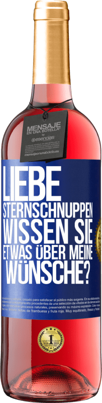 29,95 € | Roséwein ROSÉ Ausgabe Liebe Sternschnuppen, wissen Sie etwas über meine Wünsche? Blaue Markierung. Anpassbares Etikett Junger Wein Ernte 2024 Tempranillo