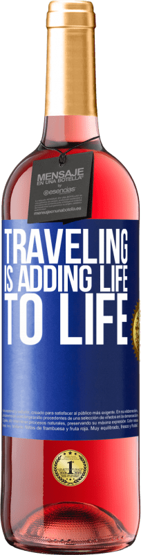 29,95 € 免费送货 | 桃红葡萄酒 ROSÉ版 旅行为生活增添了活力 蓝色标签. 可自定义的标签 青年酒 收成 2023 Tempranillo