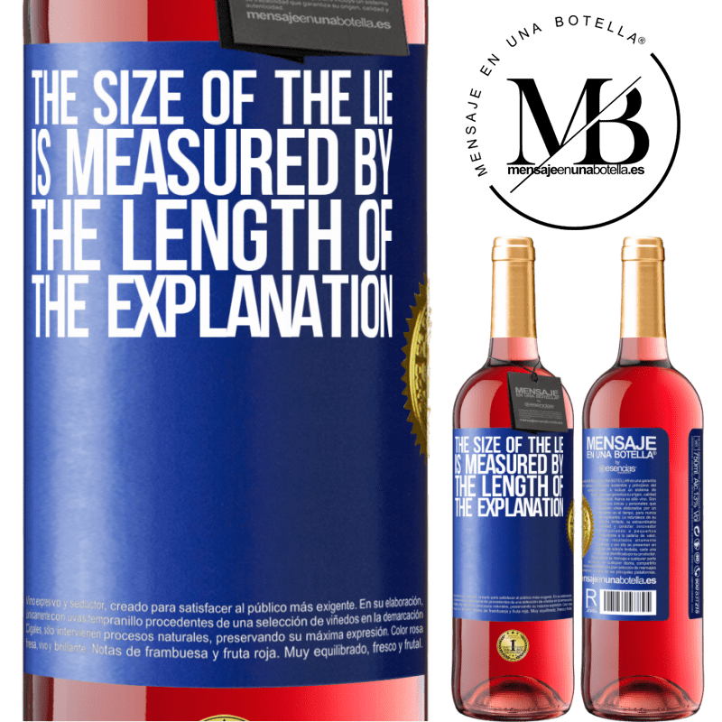 29,95 € Free Shipping | Rosé Wine ROSÉ Edition The size of the lie is measured by the length of the explanation Blue Label. Customizable label Young wine Harvest 2021 Tempranillo