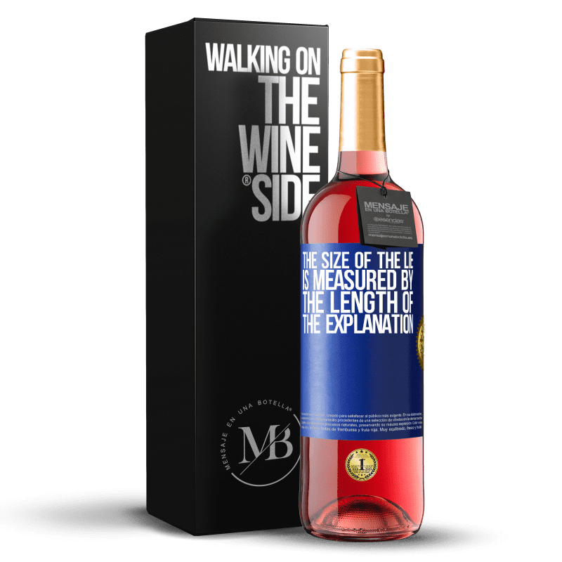 29,95 € Бесплатная доставка | Розовое вино Издание ROSÉ Размер лжи измеряется длиной объяснения Синяя метка. Настраиваемая этикетка Молодое вино Урожай 2023 Tempranillo