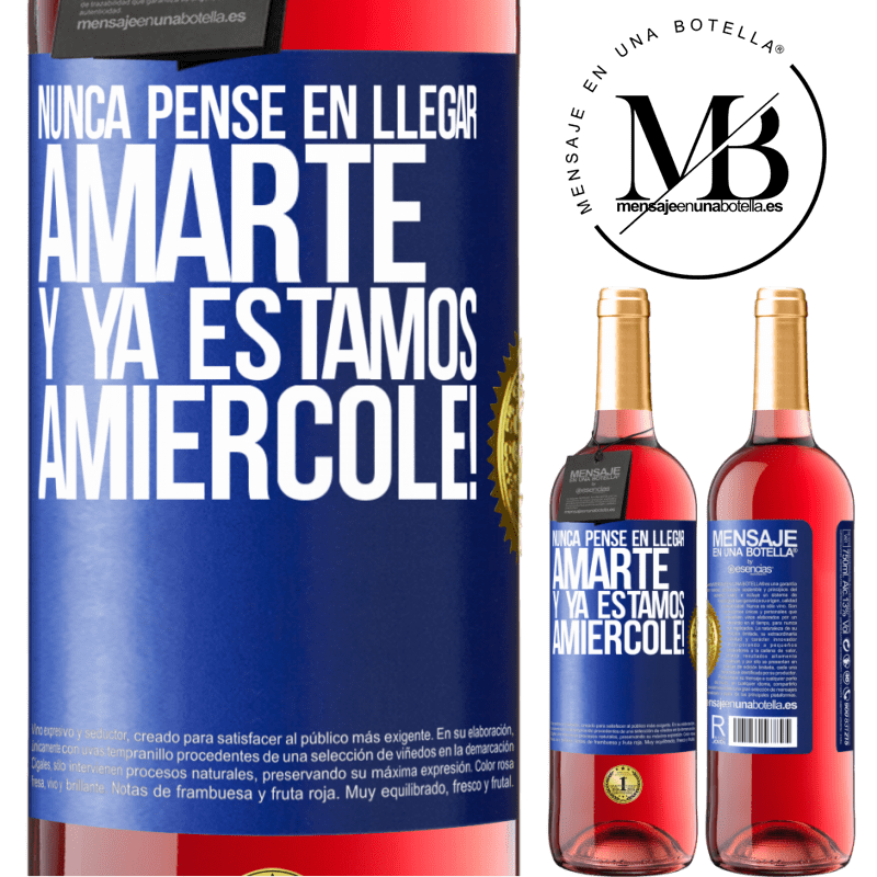 29,95 € Free Shipping | Rosé Wine ROSÉ Edition I never thought of getting to love you. And we are already Amiércole! Blue Label. Customizable label Young wine Harvest 2022 Tempranillo