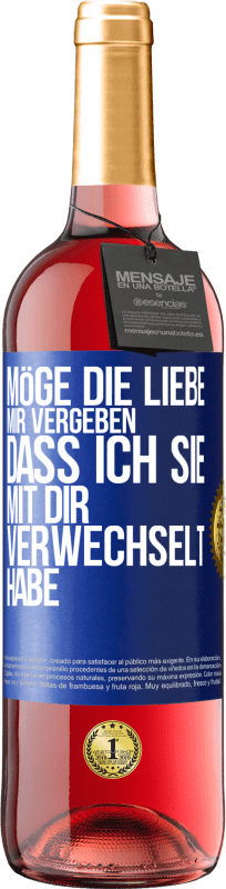 29,95 € | Roséwein ROSÉ Ausgabe Möge die Liebe mir vergeben, dass ich sie mit dir verwechselt habe Blaue Markierung. Anpassbares Etikett Junger Wein Ernte 2024 Tempranillo