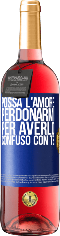 29,95 € Spedizione Gratuita | Vino rosato Edizione ROSÉ Possa l'amore perdonarmi per averlo confuso con te Etichetta Blu. Etichetta personalizzabile Vino giovane Raccogliere 2025 Tempranillo