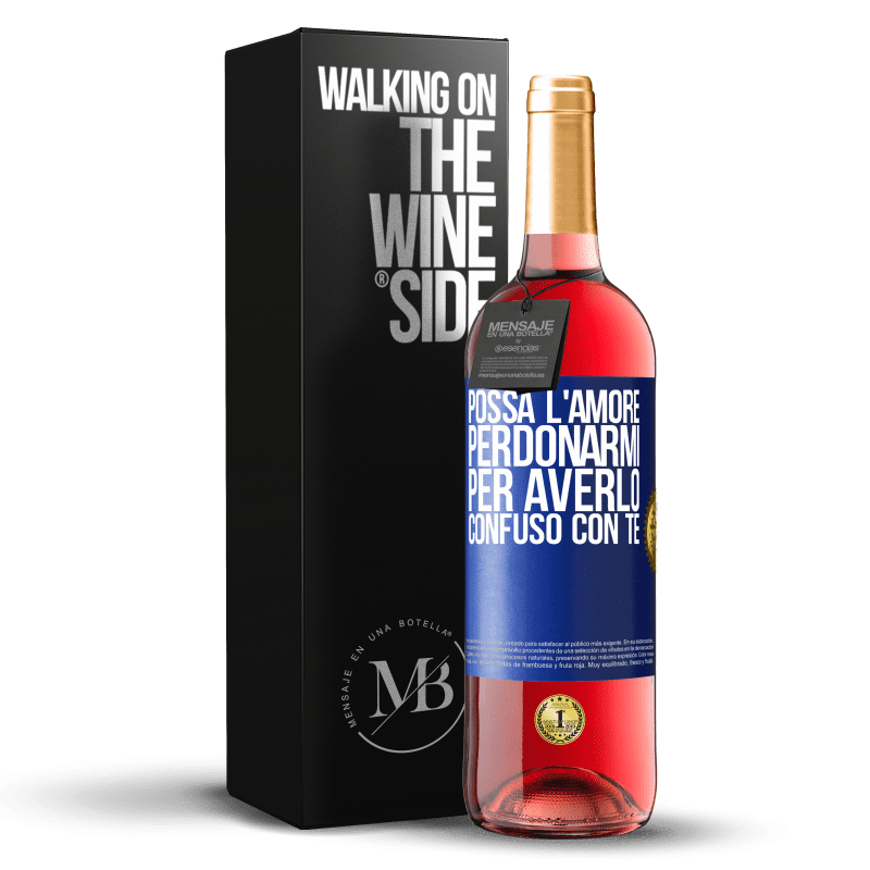 29,95 € Spedizione Gratuita | Vino rosato Edizione ROSÉ Possa l'amore perdonarmi per averlo confuso con te Etichetta Blu. Etichetta personalizzabile Vino giovane Raccogliere 2024 Tempranillo