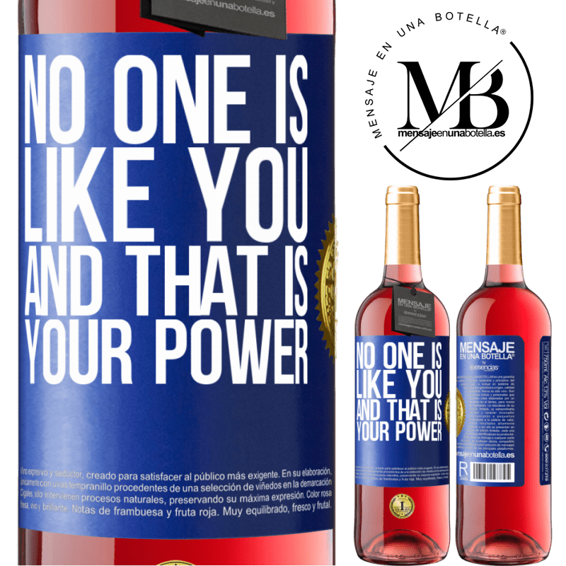 29,95 € Free Shipping | Rosé Wine ROSÉ Edition No one is like you, and that is your power Blue Label. Customizable label Young wine Harvest 2021 Tempranillo