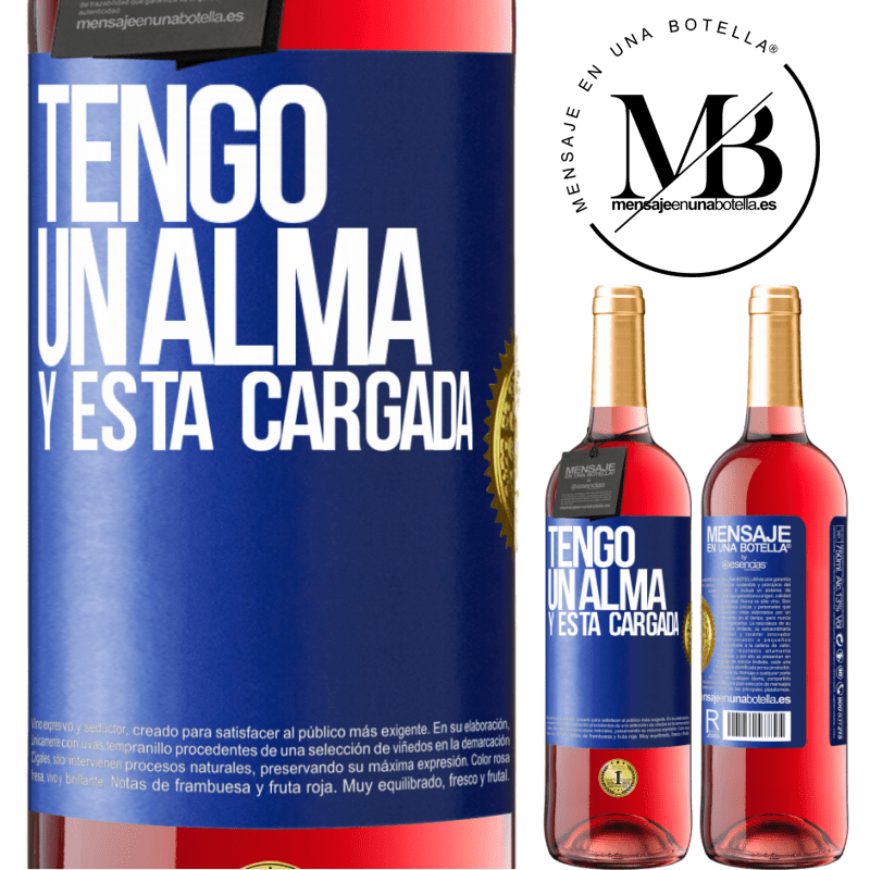 29,95 € Free Shipping | Rosé Wine ROSÉ Edition Tengo un alma y está cargada Blue Label. Customizable label Young wine Harvest 2021 Tempranillo
