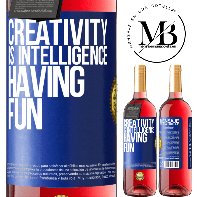 29,95 € Free Shipping | Rosé Wine ROSÉ Edition Creativity is intelligence having fun Blue Label. Customizable label Young wine Harvest 2023 Tempranillo