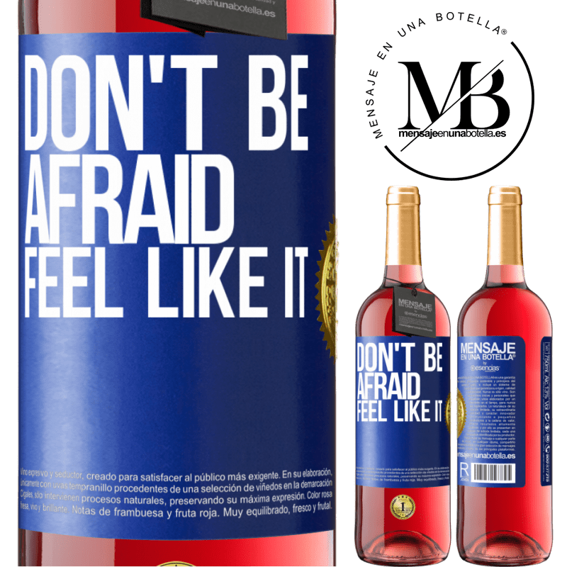 29,95 € Free Shipping | Rosé Wine ROSÉ Edition Don't be afraid, feel like it Blue Label. Customizable label Young wine Harvest 2023 Tempranillo