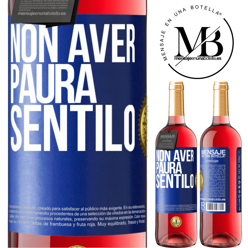 29,95 € Spedizione Gratuita | Vino rosato Edizione ROSÉ Non aver paura, sentilo Etichetta Blu. Etichetta personalizzabile Vino giovane Raccogliere 2023 Tempranillo