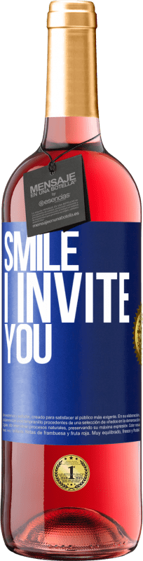 Free Shipping | Rosé Wine ROSÉ Edition Smile I invite you Blue Label. Customizable label Young wine Harvest 2023 Tempranillo