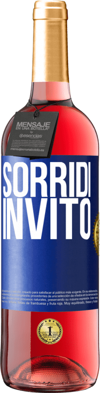 Spedizione Gratuita | Vino rosato Edizione ROSÉ Sorridi, invito Etichetta Blu. Etichetta personalizzabile Vino giovane Raccogliere 2023 Tempranillo