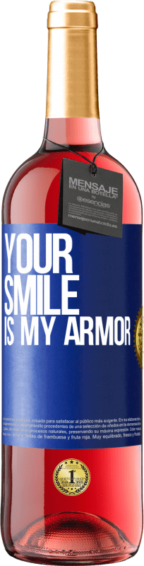 29,95 € Free Shipping | Rosé Wine ROSÉ Edition Your smile is my armor Blue Label. Customizable label Young wine Harvest 2025 Tempranillo