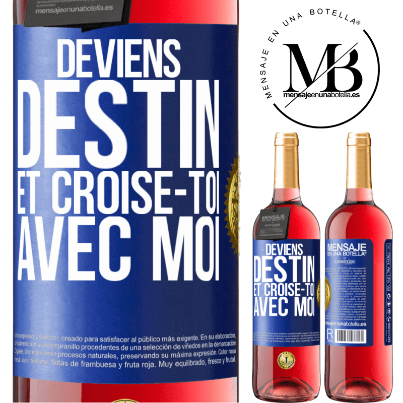 29,95 € Envoi gratuit | Vin rosé Édition ROSÉ Deviens destin et croise-toi avec moi Étiquette Bleue. Étiquette personnalisable Vin jeune Récolte 2024 Tempranillo