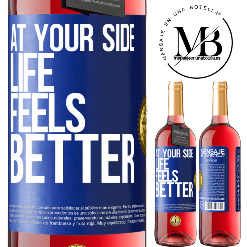 29,95 € Free Shipping | Rosé Wine ROSÉ Edition At your side life feels better Blue Label. Customizable label Young wine Harvest 2021 Tempranillo
