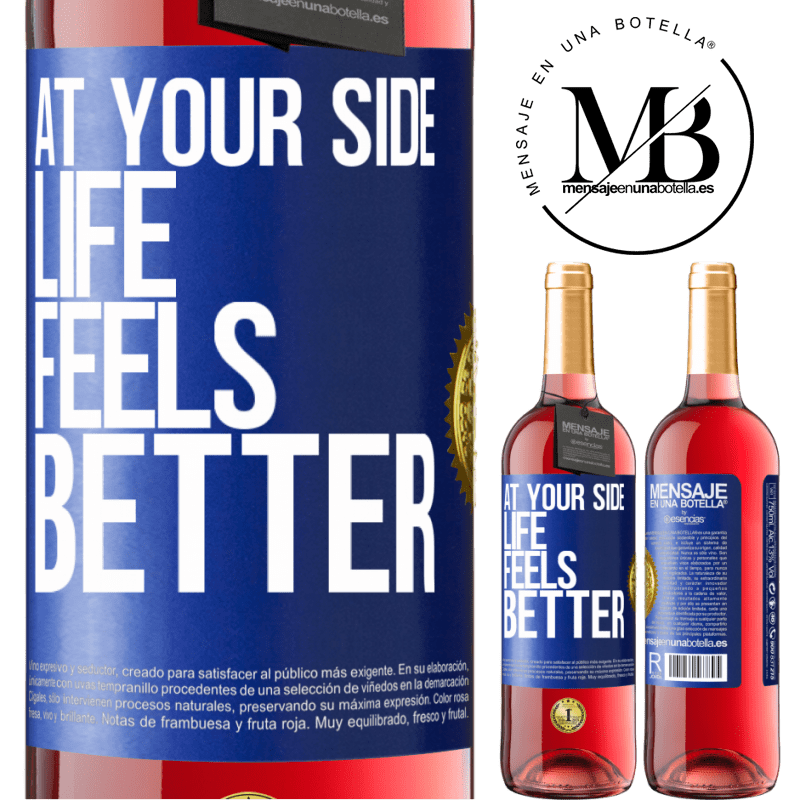 29,95 € Free Shipping | Rosé Wine ROSÉ Edition At your side life feels better Blue Label. Customizable label Young wine Harvest 2024 Tempranillo