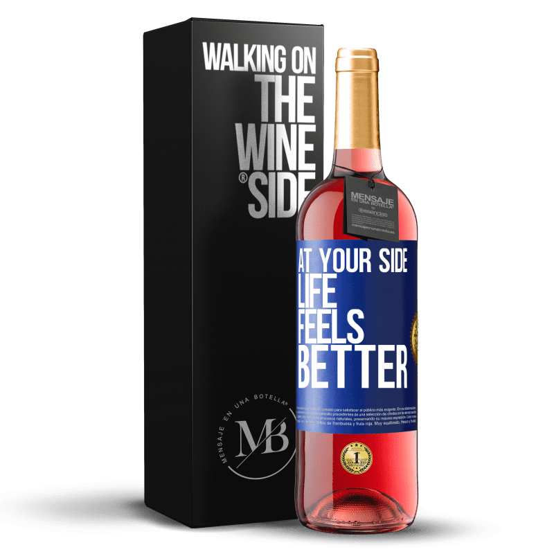 29,95 € Free Shipping | Rosé Wine ROSÉ Edition At your side life feels better Blue Label. Customizable label Young wine Harvest 2023 Tempranillo