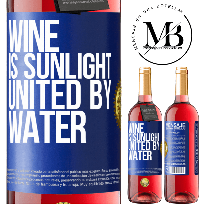 29,95 € Free Shipping | Rosé Wine ROSÉ Edition Wine is sunlight, united by water Blue Label. Customizable label Young wine Harvest 2021 Tempranillo