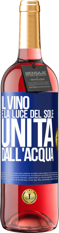 29,95 € | Vino rosato Edizione ROSÉ Il vino è la luce del sole, unita dall'acqua Etichetta Blu. Etichetta personalizzabile Vino giovane Raccogliere 2025 Tempranillo