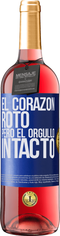 29,95 € | Vino Rosado Edición ROSÉ El corazón, roto. Pero el orgullo intacto Etiqueta Azul. Etiqueta personalizable Vino joven Cosecha 2023 Tempranillo