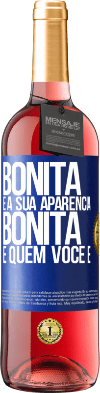 29,95 € | Vinho rosé Edição ROSÉ Bonita é a sua aparência, bonita é quem você é Etiqueta Azul. Etiqueta personalizável Vinho jovem Colheita 2024 Tempranillo