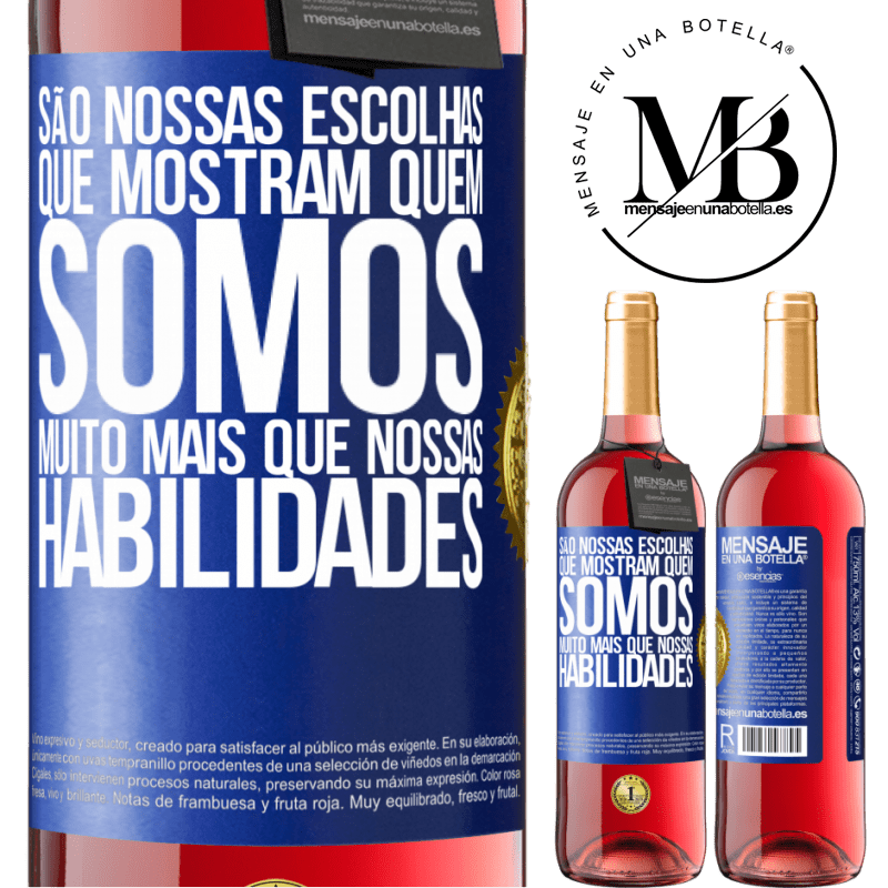 29,95 € Envio grátis | Vinho rosé Edição ROSÉ São nossas escolhas que mostram quem somos, muito mais que nossas habilidades Etiqueta Azul. Etiqueta personalizável Vinho jovem Colheita 2023 Tempranillo