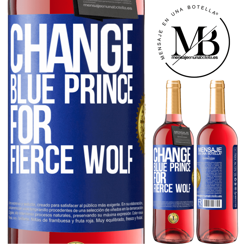 29,95 € Free Shipping | Rosé Wine ROSÉ Edition Change blue prince for fierce wolf Blue Label. Customizable label Young wine Harvest 2024 Tempranillo