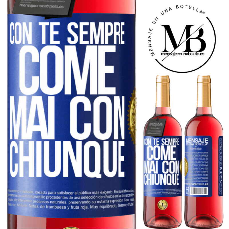 29,95 € Spedizione Gratuita | Vino rosato Edizione ROSÉ Con te sempre come mai con chiunque Etichetta Blu. Etichetta personalizzabile Vino giovane Raccogliere 2024 Tempranillo