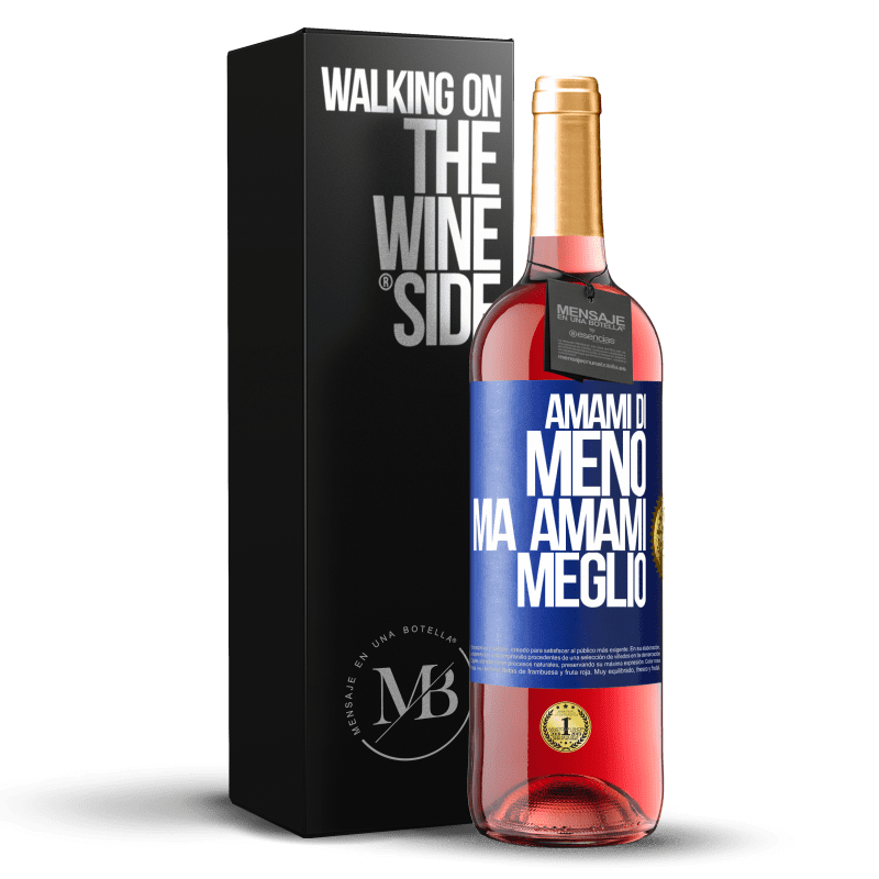 29,95 € Spedizione Gratuita | Vino rosato Edizione ROSÉ Amami di meno, ma amami meglio Etichetta Blu. Etichetta personalizzabile Vino giovane Raccogliere 2024 Tempranillo