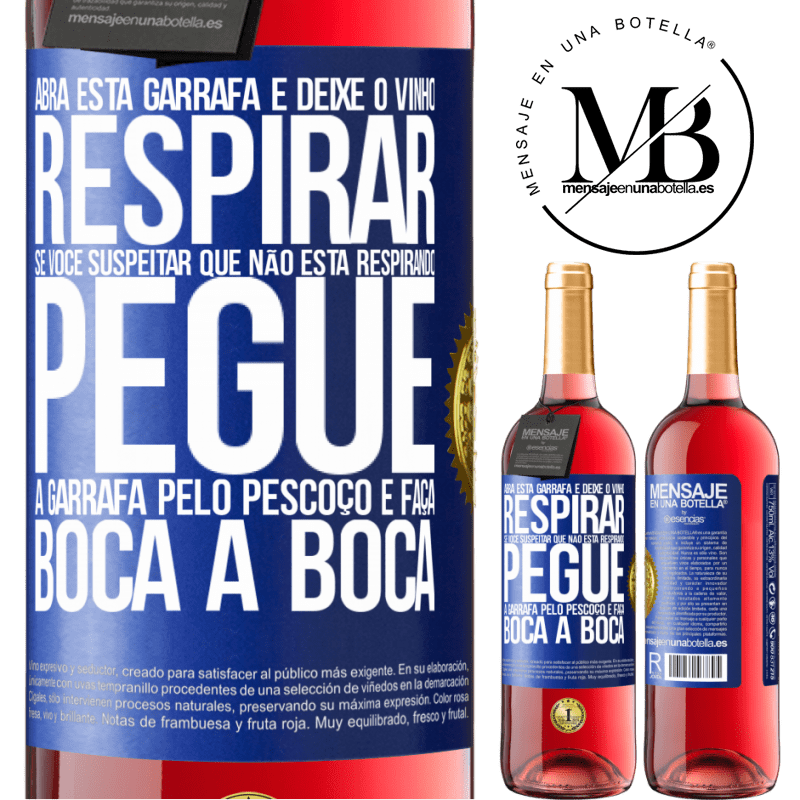 29,95 € Envio grátis | Vinho rosé Edição ROSÉ Abra esta garrafa e deixe o vinho respirar. Se você suspeitar que não está respirando, pegue a garrafa pelo pescoço e faça Etiqueta Azul. Etiqueta personalizável Vinho jovem Colheita 2023 Tempranillo