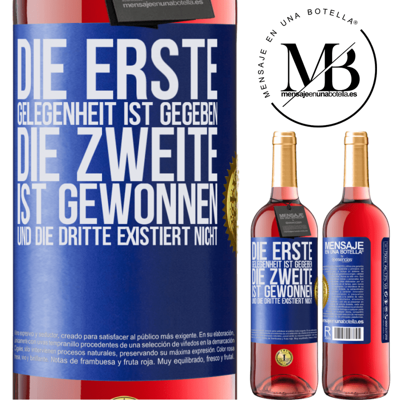 29,95 € Kostenloser Versand | Roséwein ROSÉ Ausgabe Die erste Gelegenheit wird einem gegeben, die Zweite wird gewonnen und die Dritte existiert nicht Blaue Markierung. Anpassbares Etikett Junger Wein Ernte 2023 Tempranillo