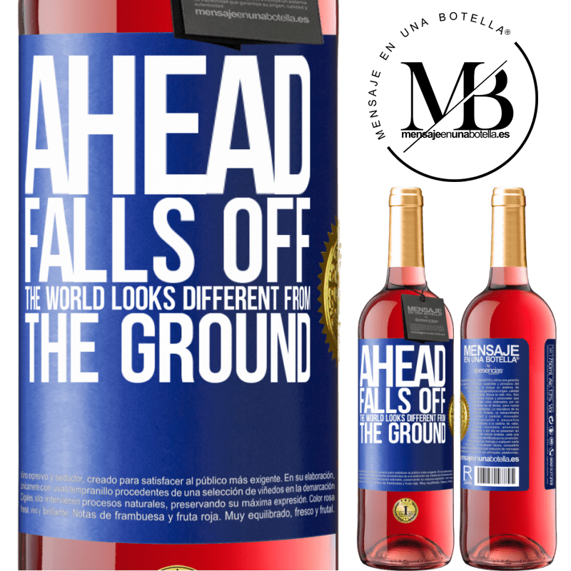 29,95 € Free Shipping | Rosé Wine ROSÉ Edition Ahead. Falls off. The world looks different from the ground Blue Label. Customizable label Young wine Harvest 2021 Tempranillo
