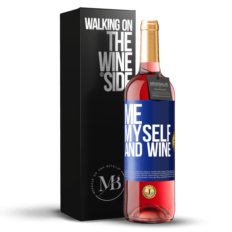 29,95 € 送料無料 | ロゼワイン ROSÉエディション Me, myself and wine 青いタグ. カスタマイズ可能なラベル 若いワイン 収穫 2024 Tempranillo