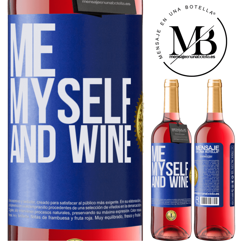 29,95 € Kostenloser Versand | Roséwein ROSÉ Ausgabe Me, myself and wine Blaue Markierung. Anpassbares Etikett Junger Wein Ernte 2023 Tempranillo