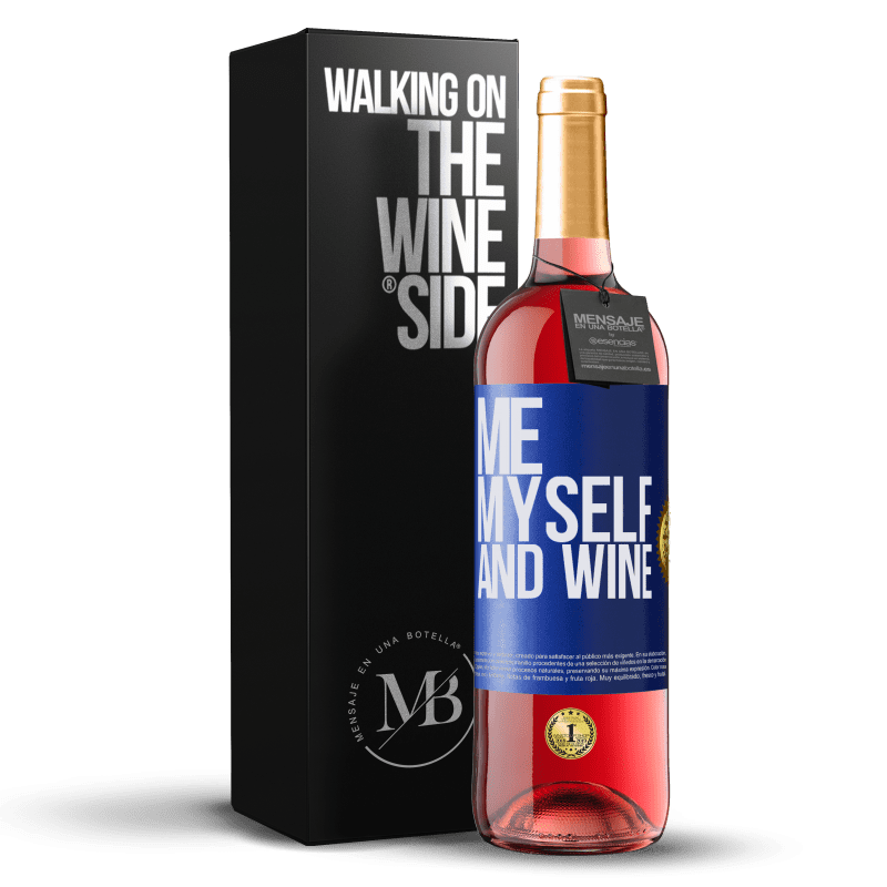 29,95 € Kostenloser Versand | Roséwein ROSÉ Ausgabe Me, myself and wine Blaue Markierung. Anpassbares Etikett Junger Wein Ernte 2023 Tempranillo